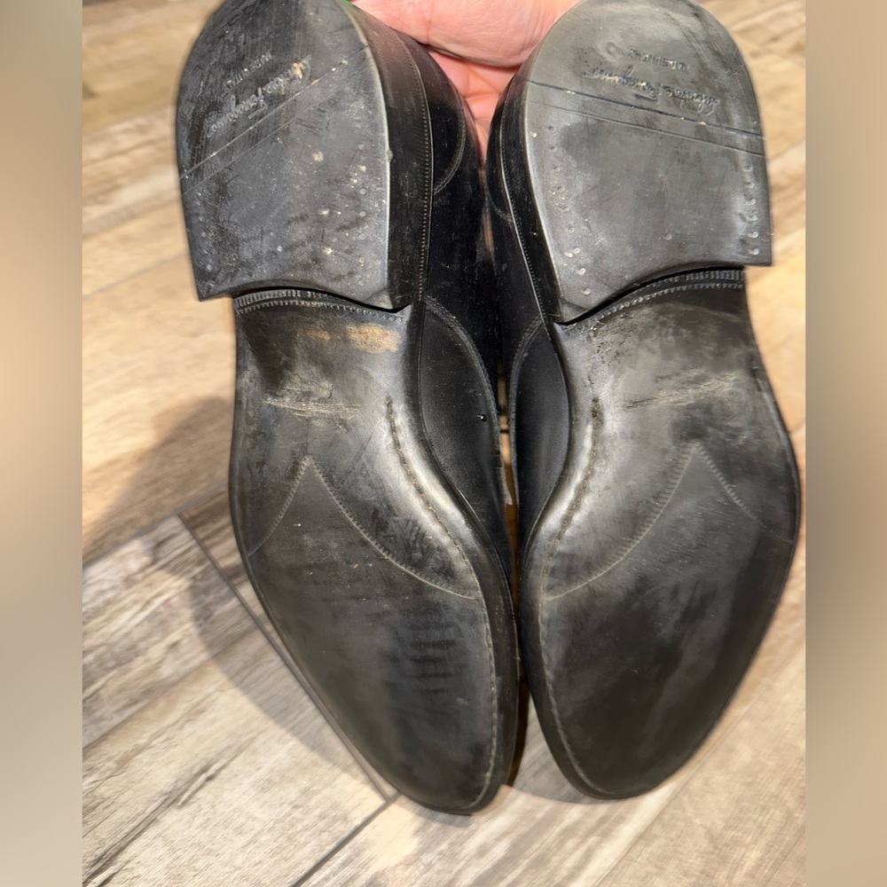 Salvatore Ferragamo Black Leather Oxfords Size 9 Pre-owned - Picture 6 of 7